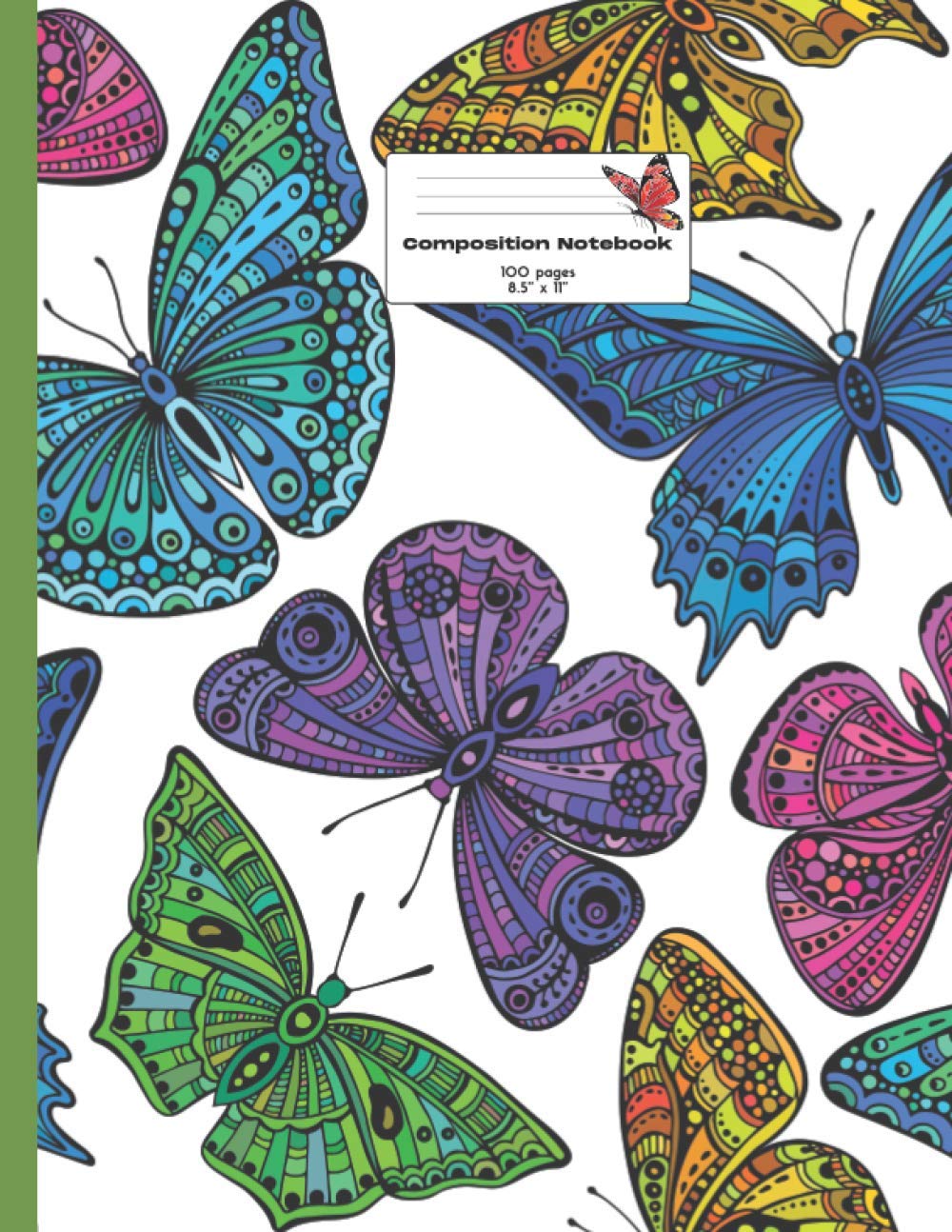 Composition Notebook College Ruled 8,5'' x 11'': Cute Butterfly composition notebook, diary, journal or notes taking. College ruled, 100 pages for ... gift for those who love Butterfly and insects