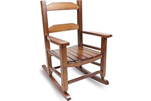 HNGILKOO Toddler Rocking Chair Kids Wooden Indoor for Comfy Recliner Rocker for Baby Children Ages 3-6 Outdoor Lounge Chair Girls Playroom Christmas Gift Brown