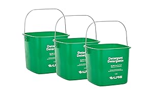 Alpine Industries Commercial Sanitizing Cleaning Pail - Heavy Duty Sanitizer Bucket - Cleaning Fluid Bucket - Cleaning Bucket for Offices, Restaurants, School, Bathrooms (Green, 6 Qt)