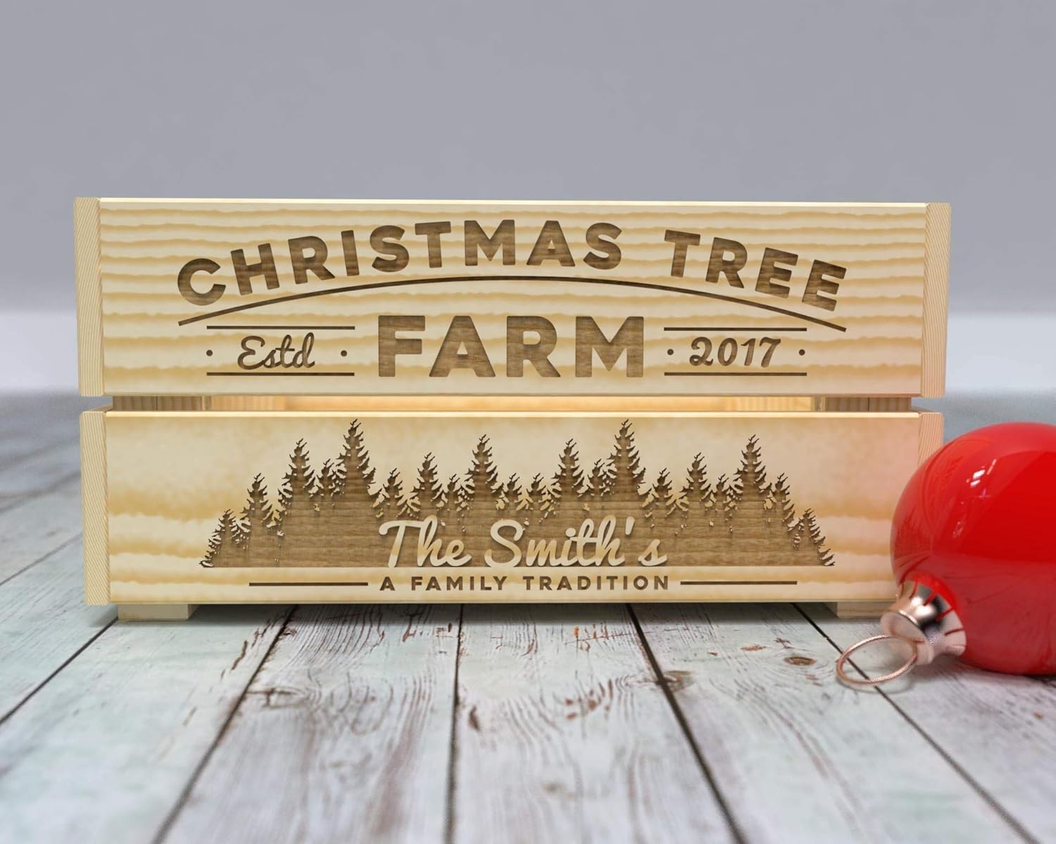 Christmas Tree Farm Crate, Personalized Christmas Decor
