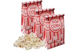 Keriqi Popcorn Bags, 2 oz Flat Bottom Paper Popcorn Bags for Family Movie Night Baseball Themed Carnival Christmas Birthday Party 50 Pcs