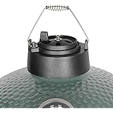 KAMaster Cast Iron Chimney Cap Daisy Wheel Compatible with Large&amp;Medium Big Green Egg,Dual Function Metal Top with Slide Draft Top Damper Cap Kamado Accessories Vented Cap Grill Replacement Parts