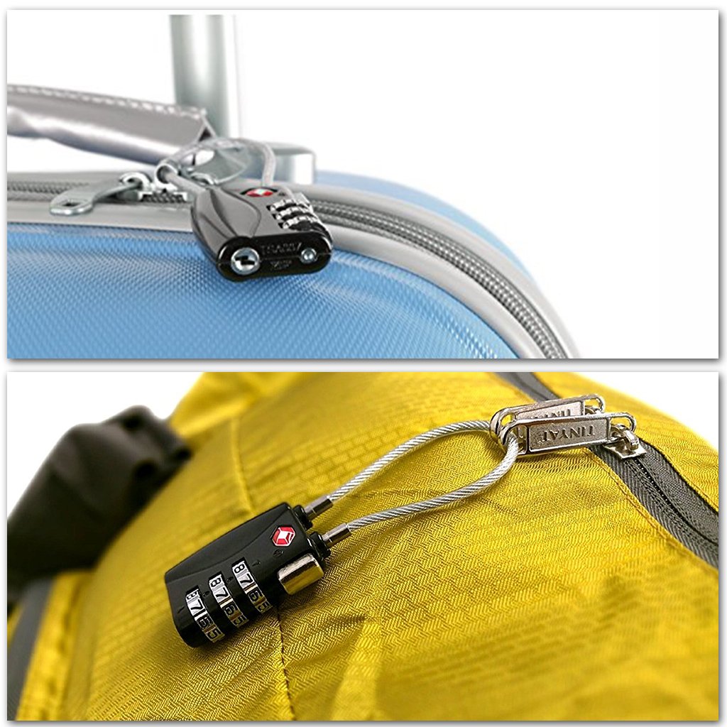 Wandf TSA Luggage Lock 3 Digit Combination Padlock Security, Also for Backpack, Travel Bag, Gym Locker