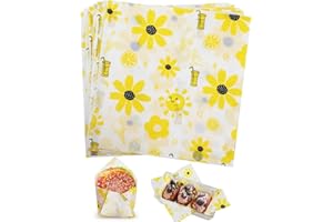 KIKISML 200 PCS Wax Deli Paper Sheets 7 * 7 Inch, Food-Grade Greaseproof Paper Hamburger Papers Food Basket Liners for Sandwi