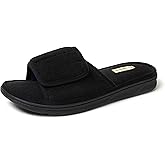 Dearfoams Men's Adjustable Indoor/Outdoor Memory Foam Machine Washable Summer Slide Slipper