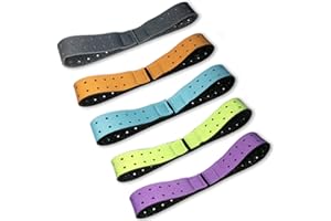 MAEHSAB 5 Pcs Replacement Armband Strap Heart Rate Monitor Band Soft Compatible with OTF, Orange Theory Fitness Adjustable Armband Strap (0.8 x 14.2 Inch)