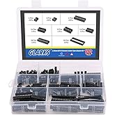 Glarks 122Pcs 2.54mm Pitch 6 8 14 16 18 24 28 40 Pin DIP IC Sockets Solder Type Adaptor Assortment Kit