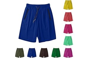 Mens Mesh Running Shorts Drawstring Athletic Gym Workout Sweat Shorts with Zipper Pockets Breathable Cooling Bermuda