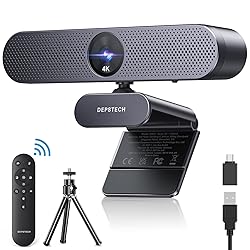 DEPSTECH Webcam 4K, Zoomable Webcam with Microphone