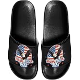 Psesaysky Mens Pillow House Slide Sandals Non-Slip Black Bath Sandals Wide Width EVA Flat Shoes Quick Drying Peep Toe Slippers Beach Dress Shoes