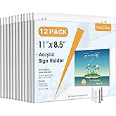MaxGear Wall Mount Sign Holder 8.5 x 11 Inch, Clear Plastic Picture Frames with Mounting Screws, Door Sign Holders and Document Display Frame for Home, Office, Store, Landscape, 12 Pack