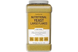 Coolinario Large Fortified Nutritional Yeast Flakes - 1 Gal (1.5 lbs) Savory Cheese Flavor for Vegan Cooking | Rich in B-Vita