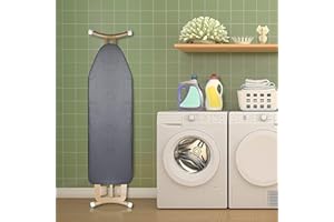 QCWN Ironing Board Cover,Extra Thick Heavy Duty Ironing Board Cover and Pad,Iron Board Cover,Ironing Board Covers,Iron Cover Replacement Ironing Board Cover Durable Foam 3 Layers,Easy-Fit,100% Cotton,Gray