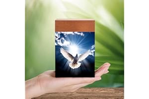 DGDCDV Small Urns for Ashes Keepsake, Wooden Small Cremation Urns for Male or Female Child, Pets Cat Dog, Mini Cremation Urn for Sharing Ashes,Hold 25 Cubic Inches Remains