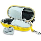 DVDKOLA Double Eyeglass Case, Sunglasses Storage Bag, Stylish Portable Zipper - Opening Storage Box for Men and Women (Yellow)