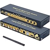 AtNeDcVh 5.1 Surround Sound Decoder Compatible with DTS AC3, HDMI 2.0b 4K 60Hz HDR 3D HDCP 2.3 2.2 1.4 Separator Extractor, D
