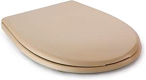 Tatay Tapa WC Universal Olympia, de Termoplástico, Forma Ovalada, Fabricado en España, Beige. Medidas 45,5 x 35,5 cm