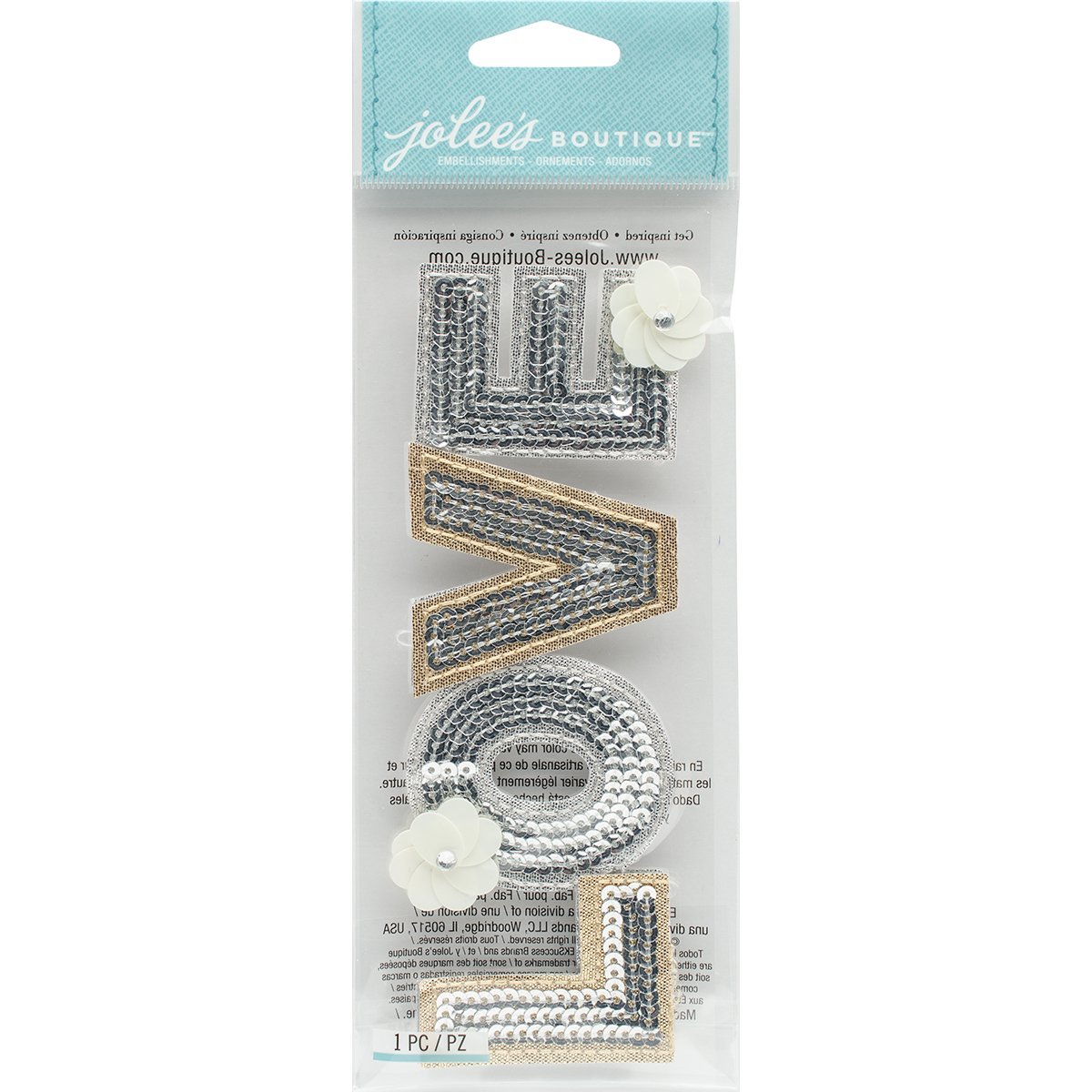 Jolees Boutique Title Waves Dimensional Stickers-Love, Other, Multicoloured