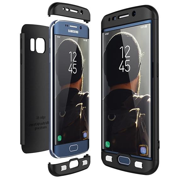CE-Link für Samsung Galaxy S6 Edge Hülle Hardcase 3 in 1 Handyhülle Ultra Dünn Hartschale 360 Grad Full Body Schutz Schutzhül