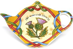 Royal Tara Scottish Tea Pot Shape Teabag Holder New Bone China with Scottland Thistle Width -5.90 inch