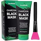 Novapholia Charcoal Black Peel Off Mask for Blackheads with Brush 80g- Purifying Peel Off Mask - Deep Cleansing - For Face &