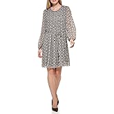 Tommy Hilfiger Womens Balloon Sleeve Pleated Front Tie Waist Mini Dress