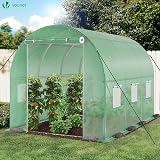 VOUNOT Polytunnel Greenhouse 3x2x2m 6m² Steel Frame UV Waterproof PE 140g view 2