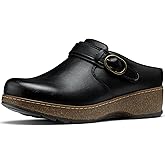 SHIBEVER Clogs Women Mules Comfortable: Slip on Arch Support Casual Shoes | Closed Toe Lightweight Cushioned Footbed All-Day Comfort Non-Slip Wedge Platform Shoes Fit for Work Walking Business Travel