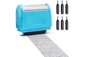 Roller Stamps for Identity Protection Kit, CoiTek Wide Roller Theft Stamp 6Pcs Refill Include, Security Privacy Stamp Protect