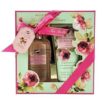 Amazoncom Gloss Les Belles Fleurs Bath Gift Set Rose 2