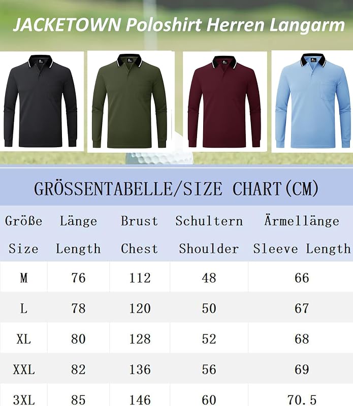 Polo pour Homme à Manches Longues Polo de Golf Travail avec Boutons Polos Chemise Respirants Décontractés T Shirts à Poche,Bleu Marine,M