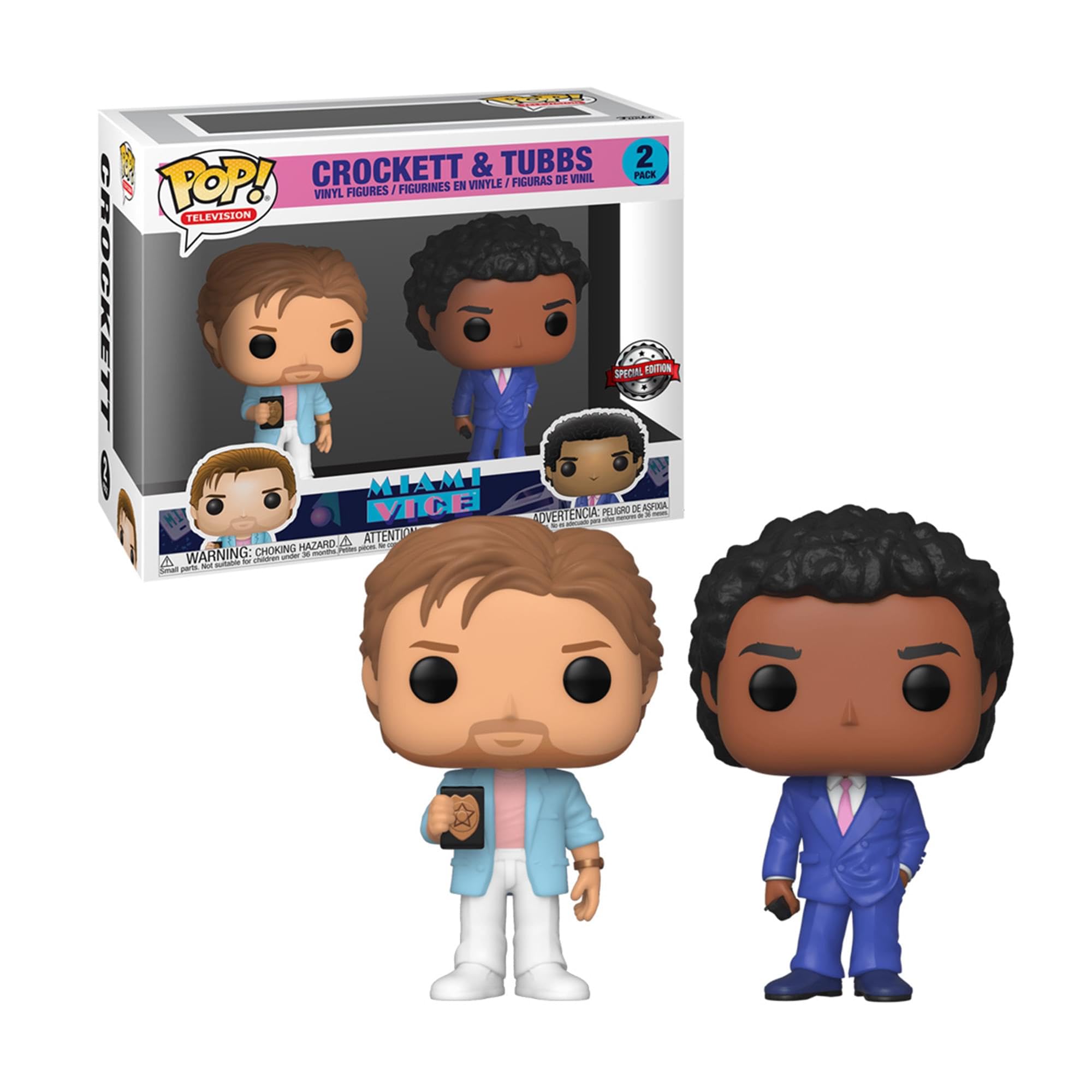 Funko POP! TV: Miami Vice - 2 Pack Crockett & Ricardo Tubbs, - Collectable Vinyl Figure - Gift Idea - Official Merchandise - Toys for Kids & Adults - TV Fans - Model Figure for Collectors and Display