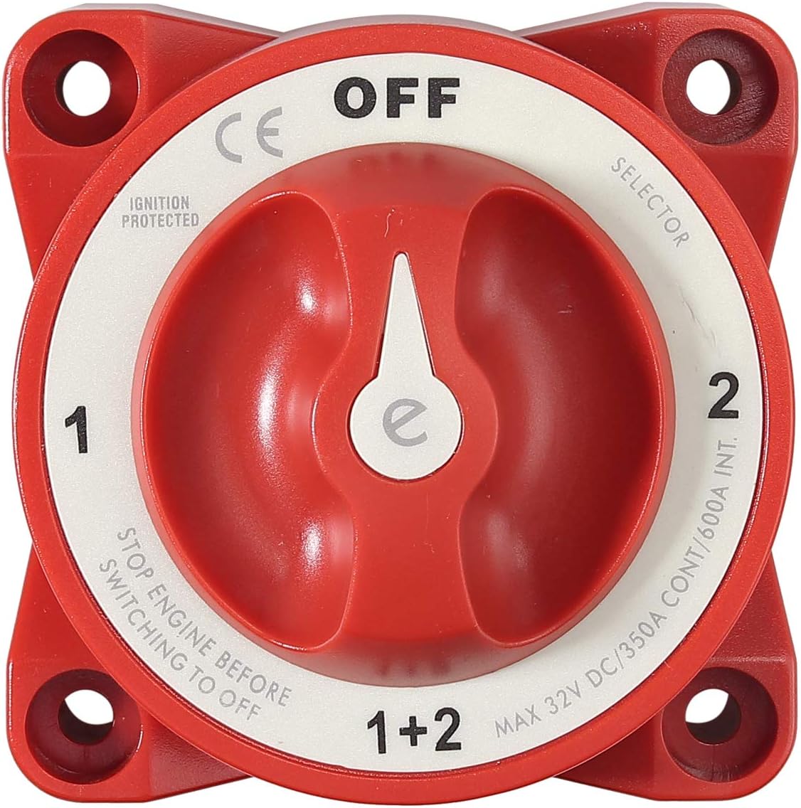 Interruptor Marino con Aislador de Batería Dual Interruptor de Batería de 4 Posiciones 350 Amp 12V Protección Contra Ignición Terminal Latón
