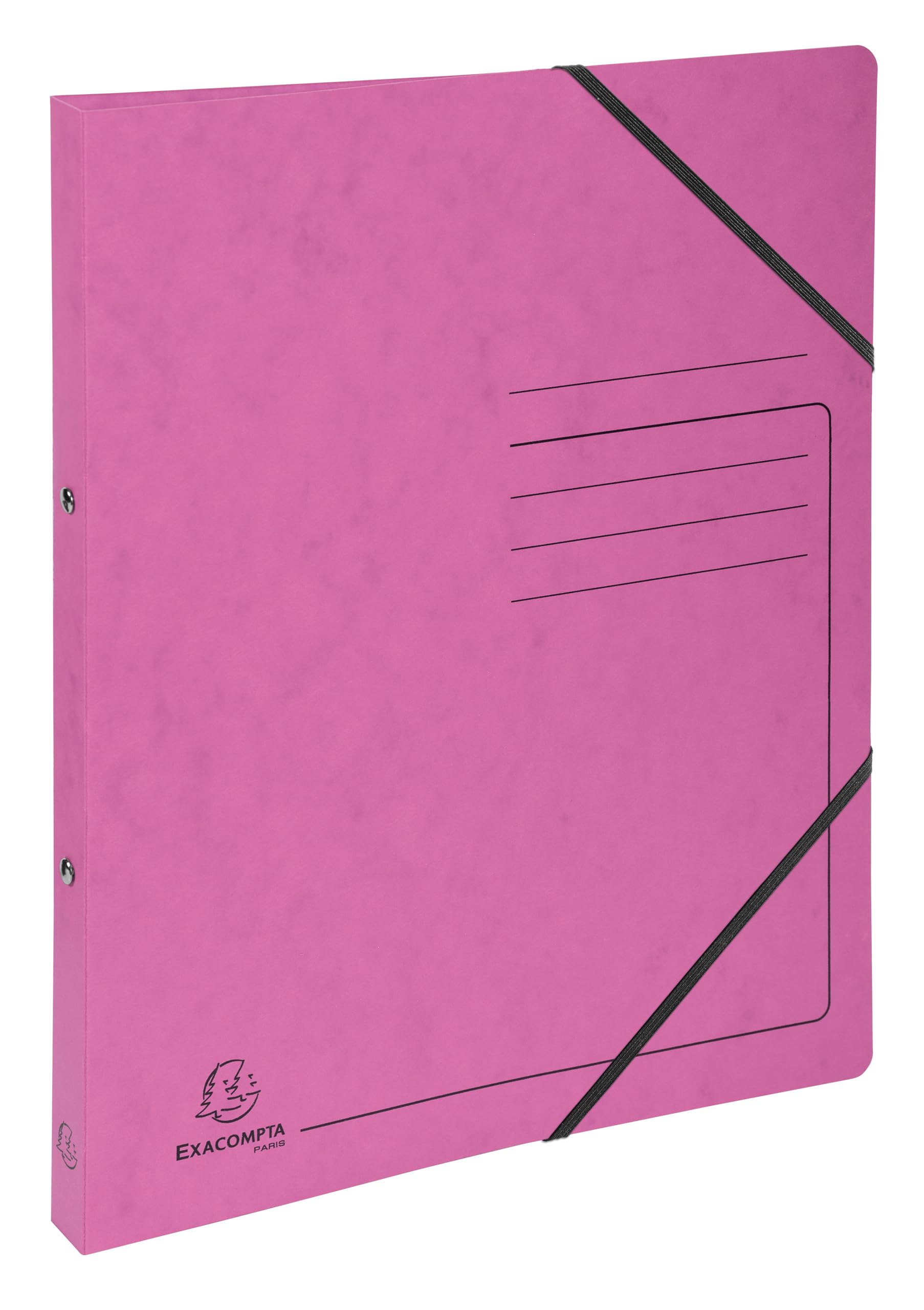 Exacompta - Ref 542557E - Mottled Pressboard Ring Binder - 320 x 250mm in Size, Suitable for A4 Documents, 2 x 15mm O-Rings, 20mm Spine - Pink (Pack of 10)