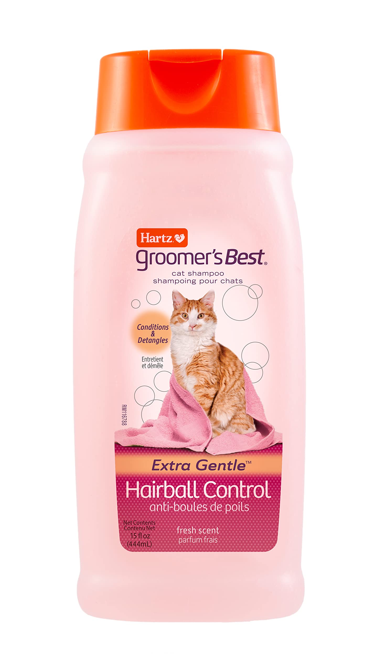 Photo 1 of HARTZ Groomer's Best Cat Shampoo, Extra Gentle Hairball Control, 15 Ounces
