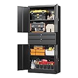 Letaya Metal Garage Storage Cabinet,71" Heavy Duty