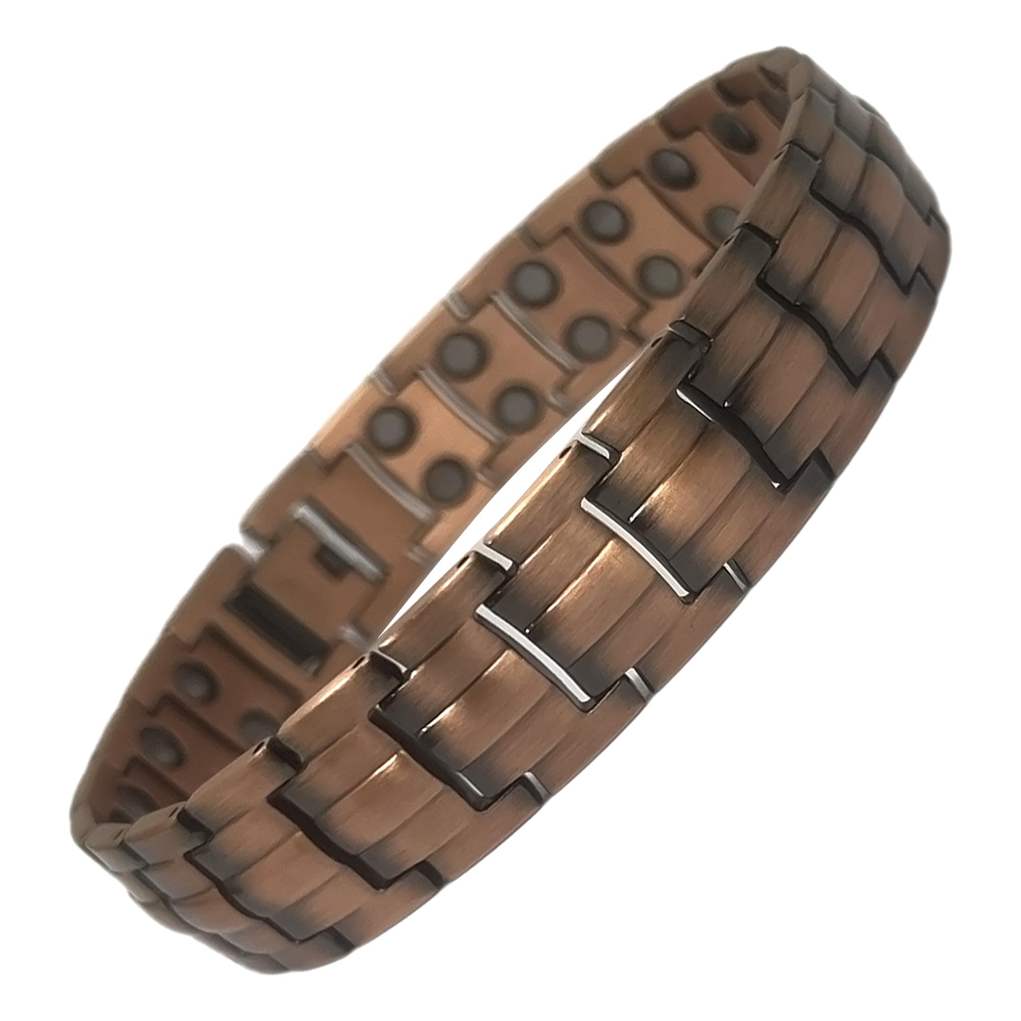 MnB Magnetic Solid Copper Magnetic Bracelet in a Barrel Design with 46 High Strength Magnets