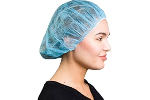 SAFEKO Unisex Polypropylene Bouffant Caps [100 | 1000 | BLACK | WHITE | BLUE | RED |ORANGE | GREEN | 21" | 24" | 28"]