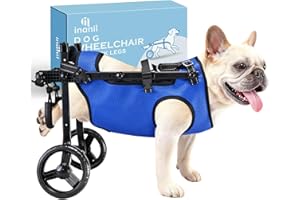 INANIL Dog Wheelchair for Back Legs, Adjustable Height/Length/Width, Sturdy Wheelchair with All-Terrain Shock-Absorbing Wheels, Mobility Support for Injured or Disabled Small & Medium Dogs & Cats