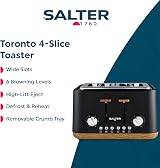 Salter Toronto 4-Slice Toaster Wide Slots 6 Browning Levels Defrost Reheat view 2