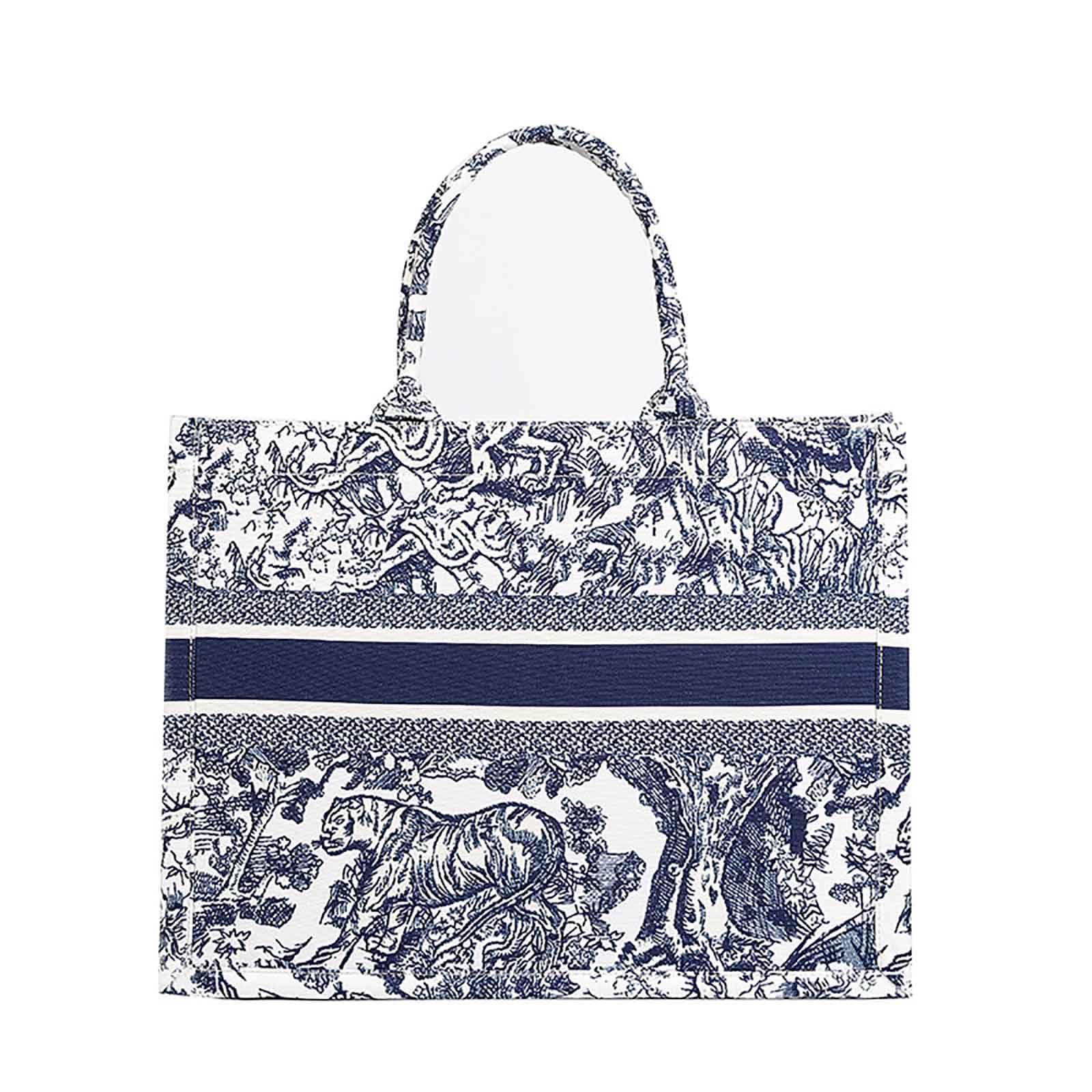 Fashion luxury tote bag cotton linen one shoulder handbag large capacity jacquard embroidery retro exquisite graffiti