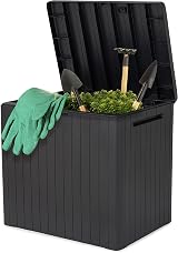 Keter 113L Outdoor Garden Storage Box Grey Wood Effect | All Weather Resistant view 2