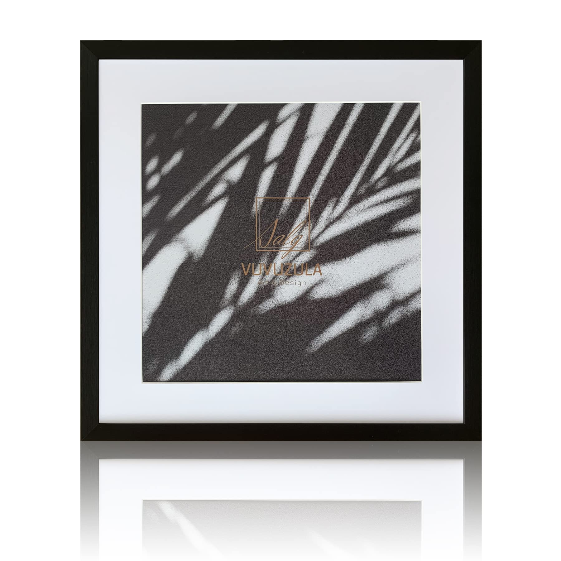VUVUZULA Square Picture Frames 16x16 Inch Black Photo Frame with Mount for 12x12 Inch Photo