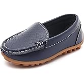 LONSOEN Toddler Little Kid Boys Girls Soft Slip On Loafers Dress Flat Shoes