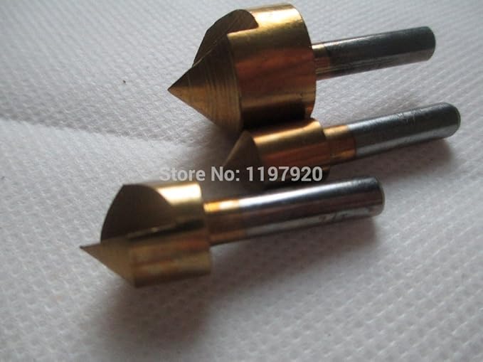Generic 3/8 1/2 3/4 Single Flute Titanium Coated Edge Chamfer Chamfering 82 Degree Wood Countersink Drill Bit High Carbon Steel