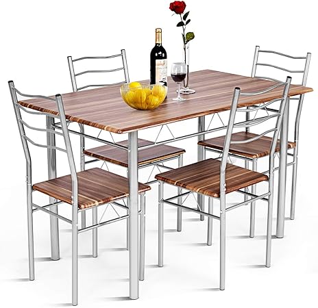 Amazon.com - Giantex Modern 5 Piece Dining Table Set with ...