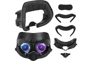 Esimen Widen Foam Face Covers & VR Facial Interface Compatible for Meta Quest 3 | Removable Facial Interface Frame Anti-Leakage Nose Pad & Lens Cover Breathable Ice Silk Cotton