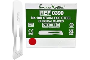 SWANN-MORTON Swann Morton Scalpel Blade #10R - Sterile Dermaplane Blade for Face, Dermaplaning for Women & Men, Stainless Steel, Beauty Tools for Estheticians - Individually Wrapped, Box of 100