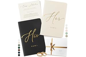 ARTESORI Premium Wedding Vow Book for Her & Him, Soft Touch, Gold Foil, 28 Lined Pages, Wedding Vow Books His and Hers, Wedding Essentials, Wedding Registry Ideas, His and Hers Gifts [Ivory & Black]