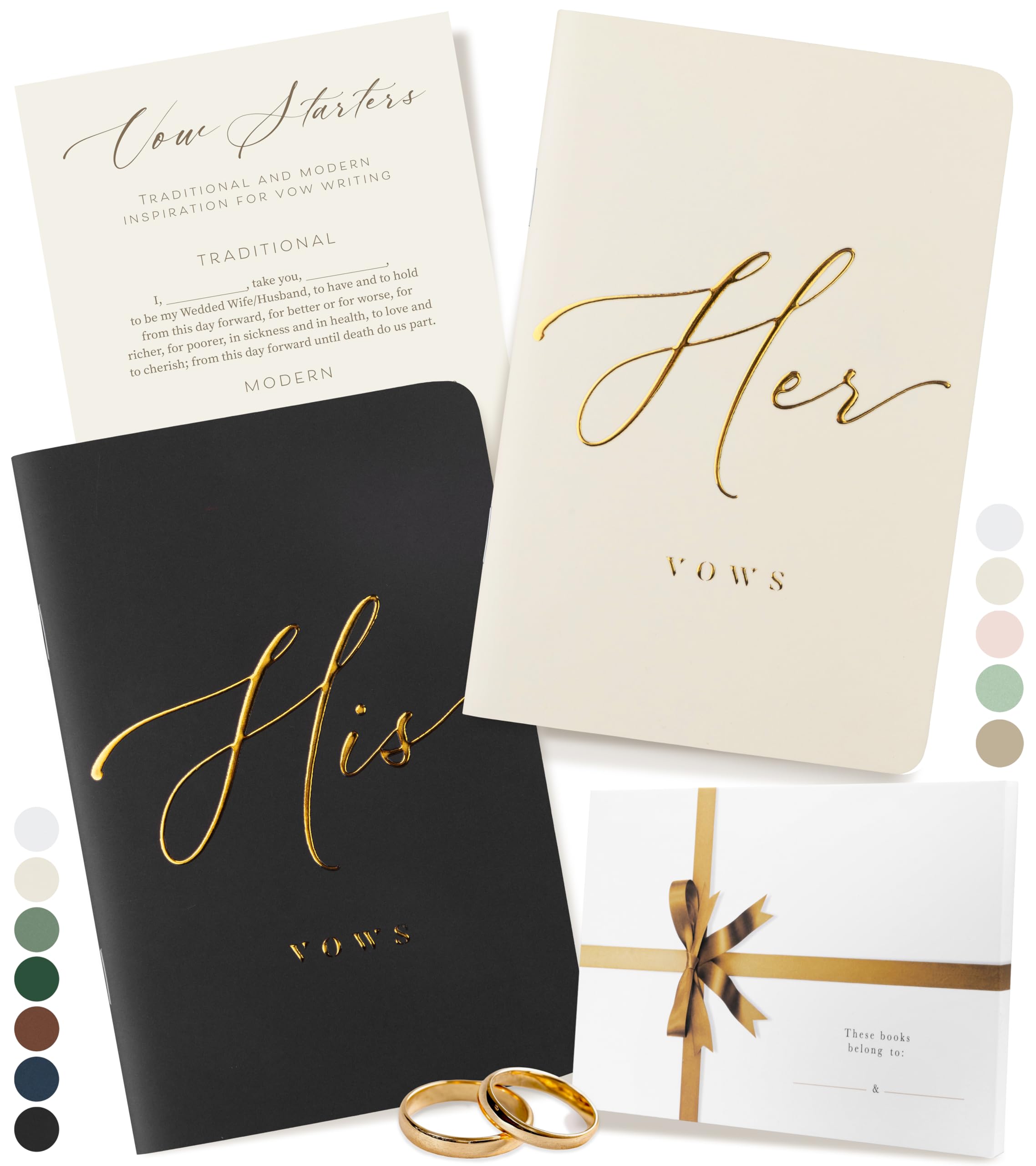 Photo 1 of ARTESORI Premium Wedding Vow Book for Her & Him, Soft Touch, Gold Foil, 28 Lined Pages, Wedding Vow Books His and Hers, Wedding Essentials, Wedding Registry Ideas, His and Hers Gifts [Ivory & Black]